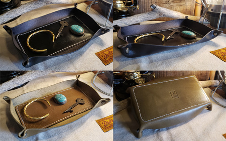 【レビューキャンペーン】レザートレイ (ライトブラウン) 本革 牛革 本革 牛革 小物入れ 手縫い 雑貨 おしゃれ オリジナル レザー職人 フウネレザーファクトリー