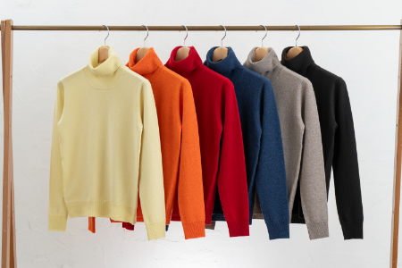 カシミヤ タートル ニット度詰 カシミヤ(レッド)女性用サイズ:S(36)≪白田のカシミヤ≫ 