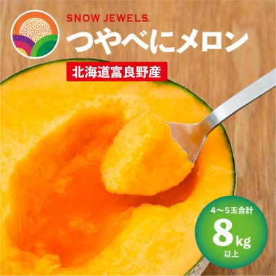 ＜2027年発送先行受付＞つやべにメロン4～5玉入箱(合計8kg以上)北海道富良野産 赤肉【1257476】