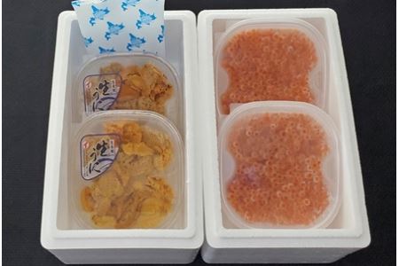 エゾバフンウニ塩水100g×2P、いくら醤油漬け150g×2P E-71018