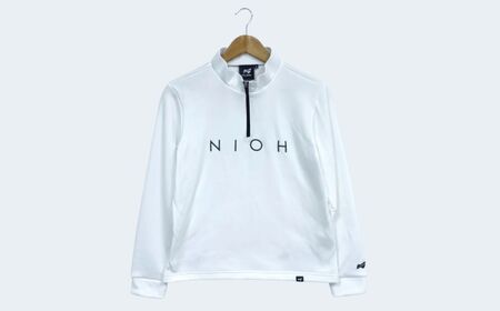 メンズ エアライトログジップロングスリーブモックネックシャツ/ホワイト/Mサイズ ゴルフウェア ゴルフ メンズ ロゴカラー モックネック 白 おしゃれ コーデ｜石川県 小松市【有限会社ドオム】