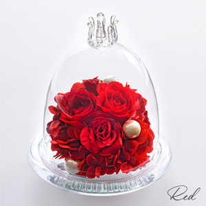 ガラスドームS 花 お花 プリザーブドフラワー ギフト プレゼント お祝い 誕生日 お供え アレンジ インテリア 東京都 墨田区 ブルー