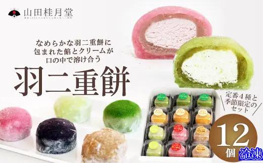 ＜山田桂月堂＞羽二重餅　12個入り 【60P5607】【 山田桂月堂】