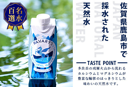 HAVARY’S（ハバリーズ）紙パックナチュラルウォーター【セット販売】330ml×12本＆再生トイレットペーパー12ロール入りリサイクルBOX　C-113