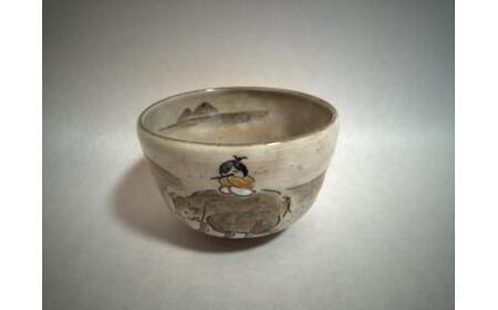 【伝統工芸品 清水焼】京絵付け茶碗「騎牛帰家」（伝統工芸茶碗 お茶碗 陶器）
