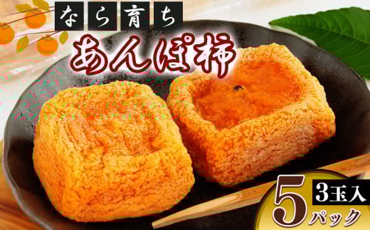 【なら育ち 益田農園 】 あんぽ柿 3 玉 入り 5 パック | フルーツ 果物 くだもの 柿 干し柿 かき カキ お菓子 あんぽ柿  ギフト 奈良県 五條市 みのるかじつ 贈答 プレゼント 凝縮 お取り寄せ グルメ 送料無料 極上 濃厚 甘い 柔らかい 自慢 逸品 おいしい おすすめ デザート 特産品 名産 タンニン 果実 健康 美容 一貫製造 フルーティー 自然な甘さ
