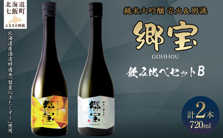 郷宝飲み比べセットB（郷宝純米大吟醸壱火720ml、郷宝純米大吟醸別誂720ml　各1本） 【ふるさと納税 人気 おすすめ ランキング 郷宝 ごっほう 日本酒 お酒酒 おさけ アルコール セット 飲み比べ ギフト 贈答品 プレゼント 北海道 七飯町 送料無料】 NAAK013