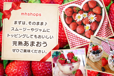 【期間限定発送】 いちご 完熟 あまおう 約270g 4p [mhshops 福岡県 筑紫野市 21761028]