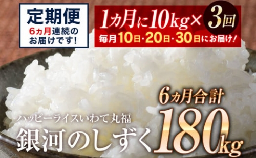 【定期便】大家族におすすめ！「銀河のしずく」毎月10日・20日・30日にお届け　10㎏を月3回！6ヵ月計180kg