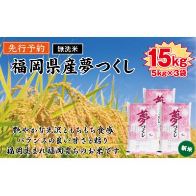 ふるさと納税 香春町 《無洗米》【新米　8年産】9月〜出荷【食味鑑定士厳選】福岡県 夢つくし15k(5k×3袋)(香春町)