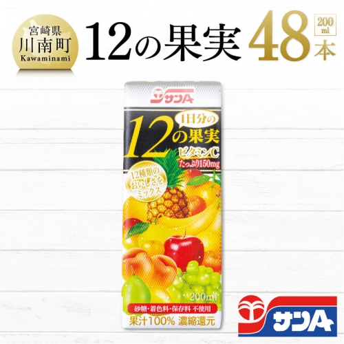 サンA １日分の12の果実 48本セット 【 飲料類 ソフトドリンク 果汁飲料 ミックスジュース 】 宮崎県川南町