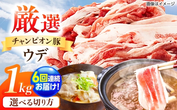 
            【全6回定期便】【選べる切り方】ええやんさくらポーク 小林ファーム 豚肉 ウデ 1kg  /亀山市/小林ファーム [AMAB045]
          