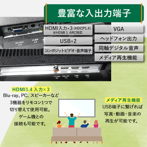 チューナーレステレビ 32型 液晶モニター AP32APX セカンドテレビ 子ども用 寝室用 フルハイビジョン 壁掛け可能 VESA対応 家電 電化製品 32インチ 法人用にもおすすめ ホテル 学校 