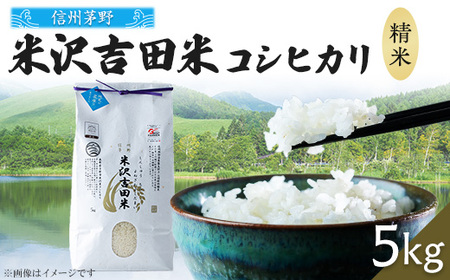 新米　霧ヶ峰高原からの美しい伏流水が育んだお米「信州茅野　米沢吉田米」精米 5kg_ 精米 米    コシヒカリ 米 こしひかり_【1414571】