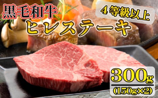【美味しい宮崎牛専門店ミヤチクからお届け】A4等級以上 宮崎黒毛和牛 ヒレステーキ 2枚セット（牛肉 黒毛和牛 肉 お肉 ヒレ ステーキ） 