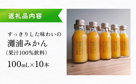 すっきりした味わいの灘浦みかん果汁100％飲料10本セット 富山県 氷見市 フルーツ みかんジュース 柑橘 ストレートジュース