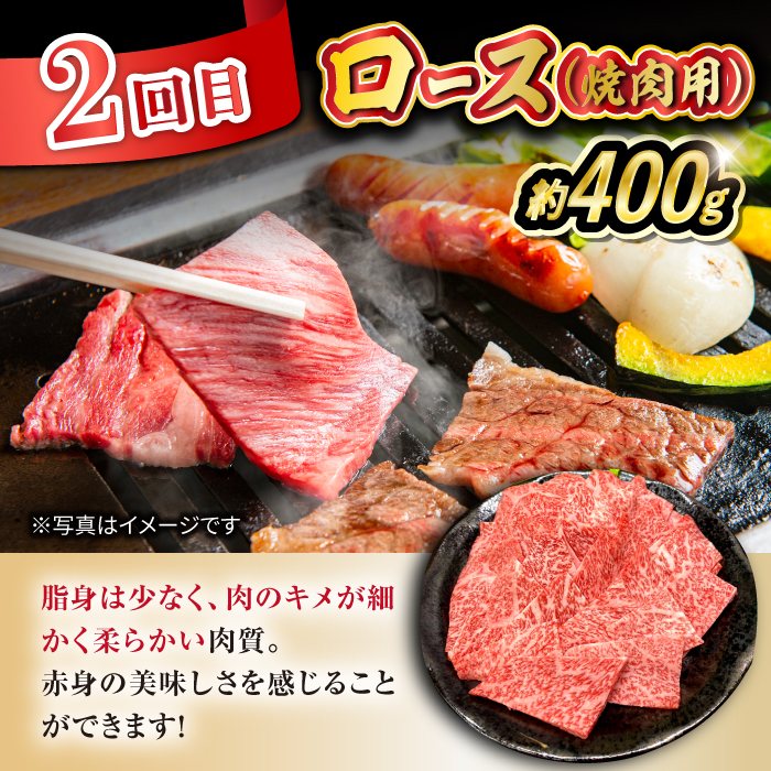 【3回定期便】長崎和牛お楽しみセット 竹コース（焼き肉 用 カルビ・ロース ・モモ） / 長崎和牛 和牛 牛肉 肉 / 大村市 / かとりストアー[ACAN064]_イメージ4