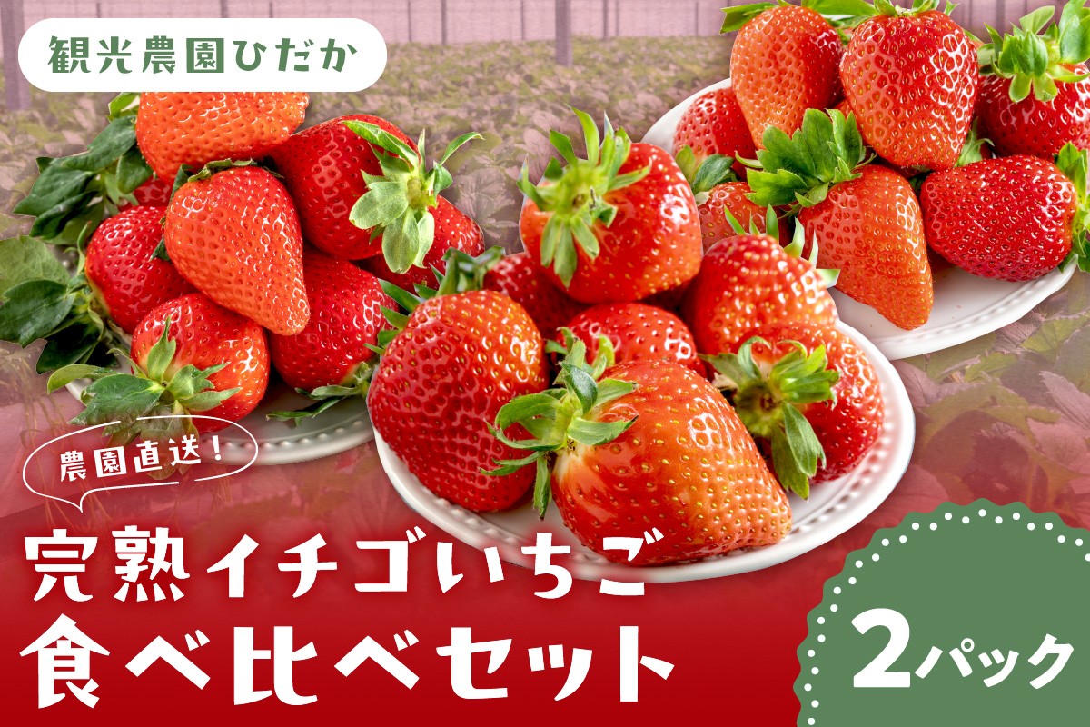 
                  農園直送！完熟イチゴ食べ比べセット2種 2パック《先行予約》2027年1月中旬頃から順次発送予定【配送不可地域：北海道・沖縄・離島】
                