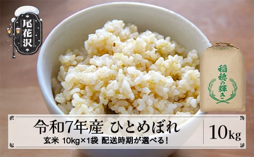 令和7年産 新米 玄米 ひとめぼれ 10kg 10kg×1袋 3月下旬発送 kh-higxa10-3s