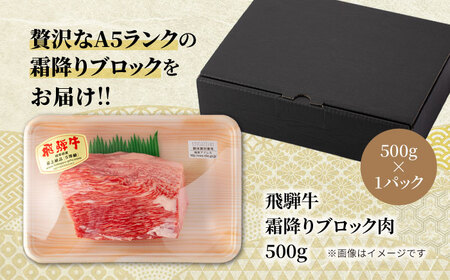 ＜A5ランク＞飛騨牛霜降りブロック肉 500g【有限会社マルゴー】土岐市 岐阜産 肉 お肉 牛肉 国産 和牛 A5等級 霜降り ステーキ ローストビーフ 焼肉 鉄板焼き BBQ バーベキュー サーロイ