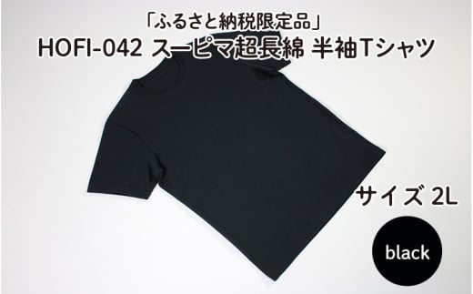 東大阪繊維研究所【ふるさと納税限定品】HOFI-042スーピマ超長綿 半袖Ｔシャツ（黒：２L）