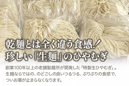 大正9年創業の製麺所特製、この生麺だからこそ味わえる絶品生ひやむぎ（麺130g×20食、つゆ50cc×20袋）