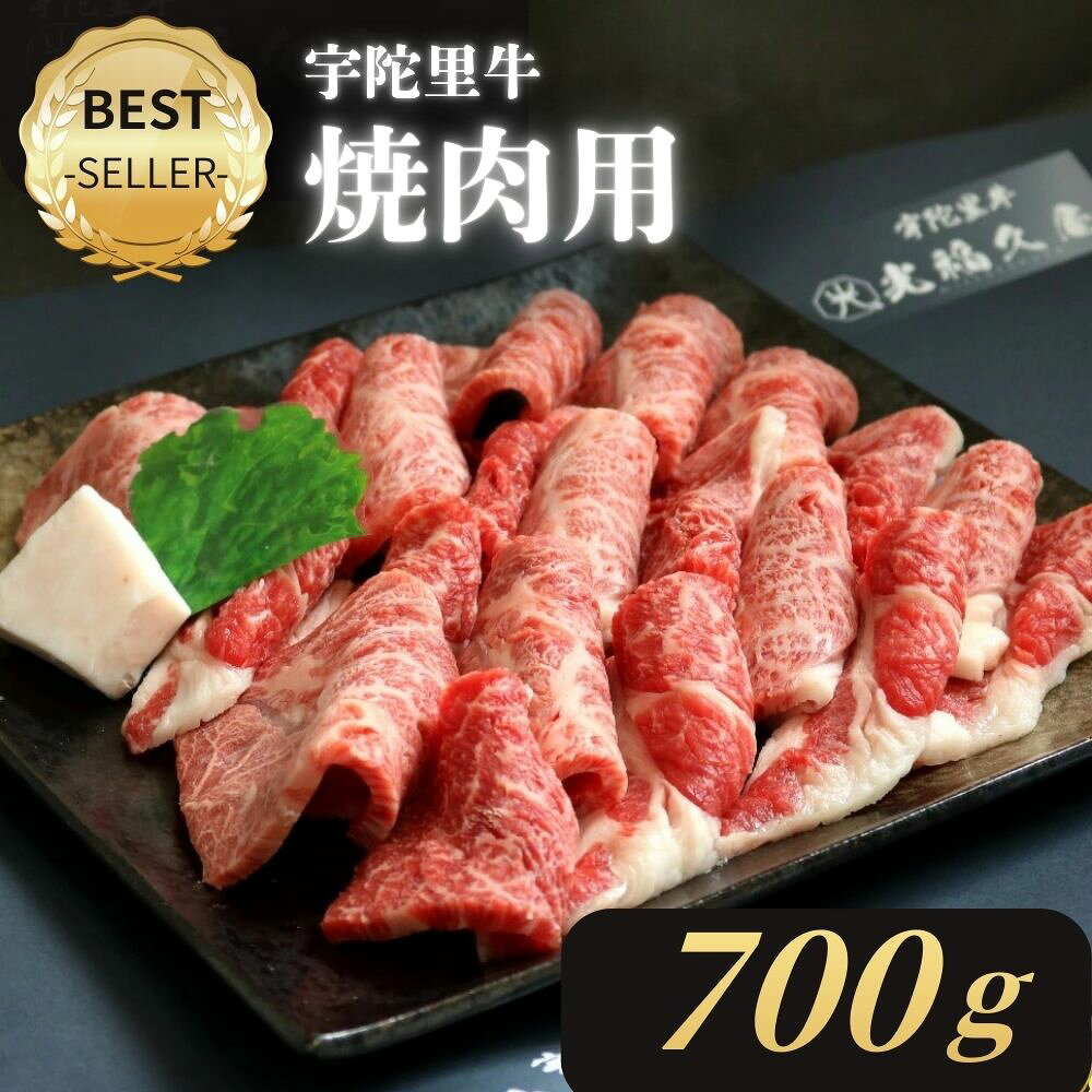 【ふるさと納税】チルド 宇陀里牛 焼肉用 約700g ／ 焼肉 牛肉 焼き肉用肉 ギフト お肉 バーベキュー BBQ キャンプ 黒毛和牛 お中元 暑中見舞い お土産 薄切り 切り落とし 正月 奈良県 宇陀市 光福久屋