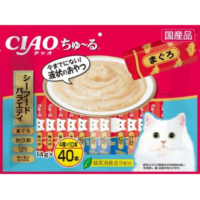 ふるさと納税 静岡市 猫用おやつ　いなば CIAOチャオちゅ〜る・シーフードバラエティ320本(14g 40×8袋)