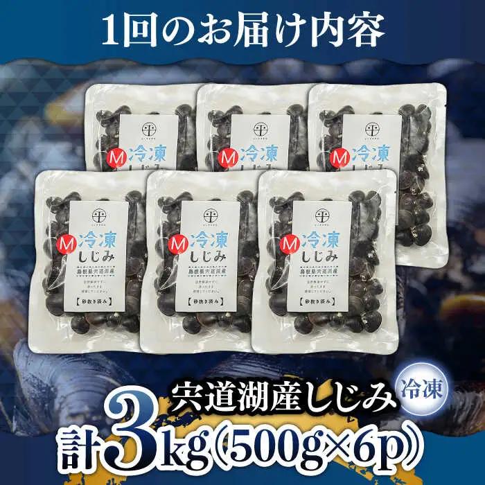 しじみ 【全3回定期便】食べる分だけさっと使える！宍道湖産 冷凍大和しじみ (M)500g×6袋 島根県松江市/平野缶詰有限会社[ALBZ033] しじみ しじみ