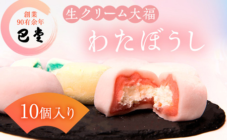 大福 巴堂 わたぼうし 生クリーム 大福【10個】