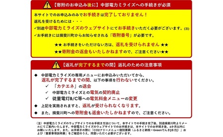 揖斐川町産CO2フリーでんき 70,000 円コース（注：お申込み前に申込条件を必ずご確認ください） 中部電力ミライズ 