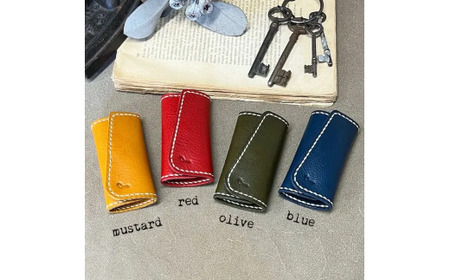 【革小物one】slim key case（スリムキーケース）レッド BTDN058