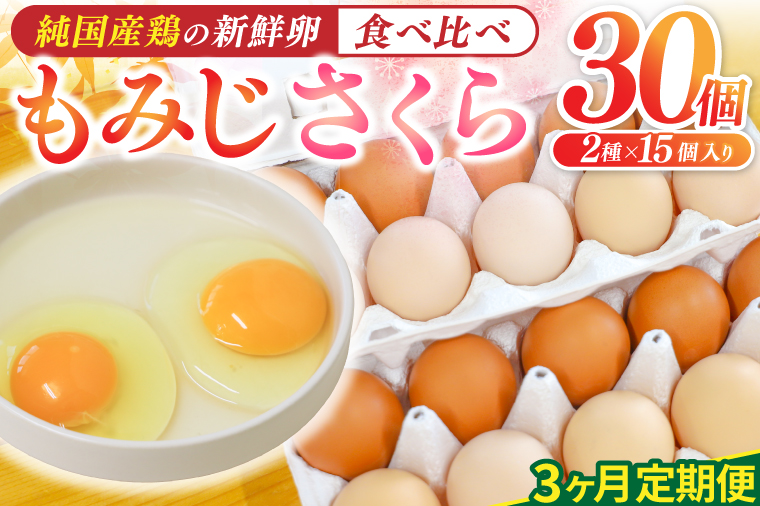 純国産鶏【さくらともみじ】純たまご30個入り 破損保証5個を含む【3ヶ月連続お届け】 (AJ032)