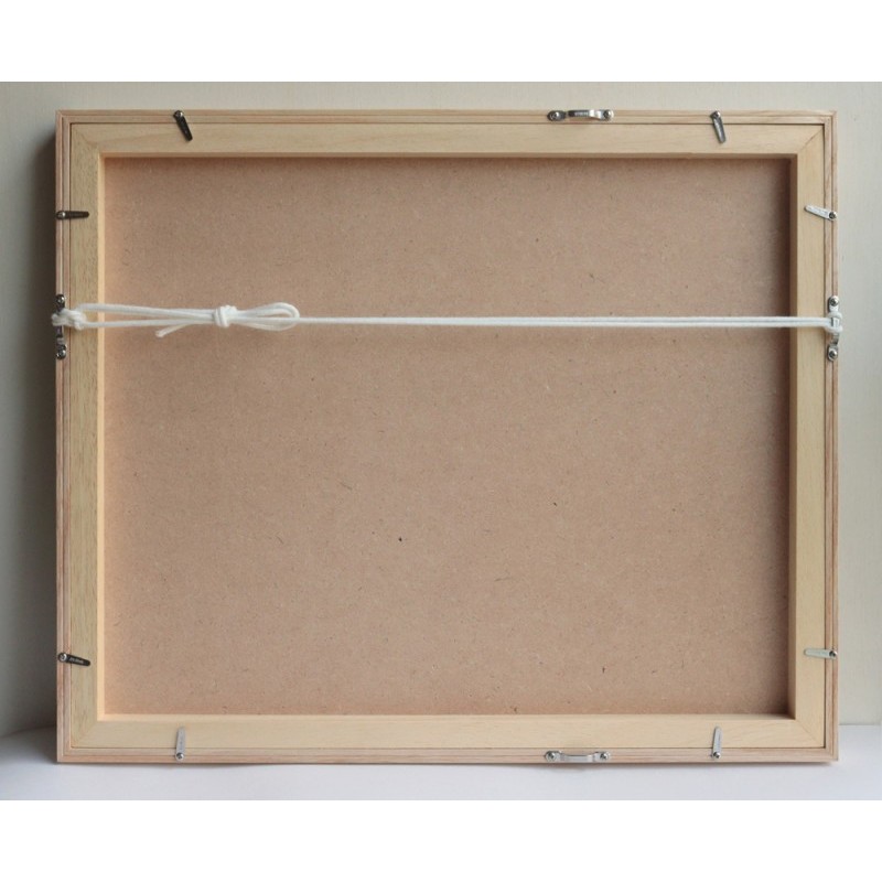 池上夏生 額付き高級プリント ”たぬきと山茶花”