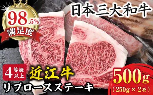 近江牛 リブロース ステーキ 500g (250g × 2枚) 【BS04W】 ステーキ 4等級以上