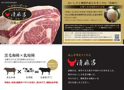 清麻呂 牛 ロース テキ肉 約1.62kg（約180g×9枚） 岡山市場発F1牛肉