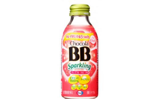 ＜毎月定期便＞＜12本＞エーザイ チョコラBBスパークリング グレープフルーツ&ピーチ味全5回【4062772】