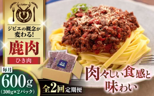 【全2回定期便】鹿肉 ひき肉 600g (300g×2P)  《喜茂別町》【EBIJIN】 ジビエ 鹿 エゾ鹿 ミンチ 挽肉 挽き肉 冷凍 ハンバーグ そぼろ 冷凍配送 定期便 北海道 [AJAO058] 14000 14000円