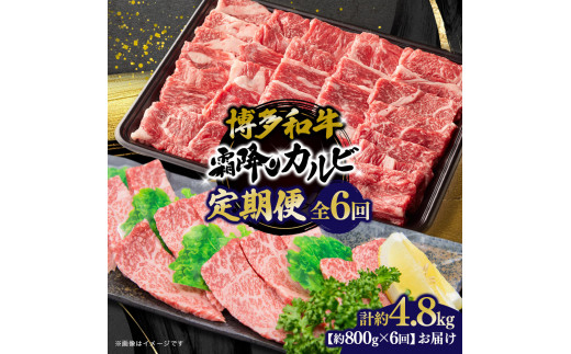 
            博多和牛　霜降りカルビ　全6回定期便　約800ｇ×6回
          