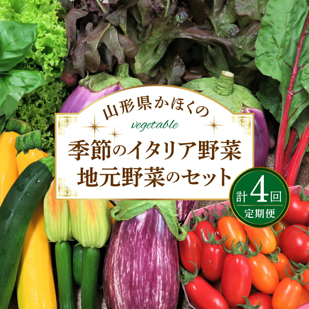 【ふるさと納税】［ 定期便 4回 ］ 季節 イタリア野菜 地元の野菜 セット ( 2026年7月発送スタート )| 野菜 やさい 季節野菜 地野菜 定期 詰め合わせ 食べ比べ 旬 本格 簡単 イタリアン サラダ 野菜 ベジタブル 健康 お取り寄せ 国産 東北 山形 河北【かほくらし社】