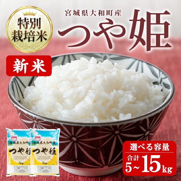 【ふるさと納税】【令和7年産 新米】特別栽培米 つや姫 合計 5kg〜15kg 選べる容量 お米 おこめ 米 コメ 白米 ご飯 ごはん おにぎり お弁当【農事組合法人若木の里】ta536・ta537・ta538