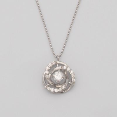 ふるさと納税 昭和町 PT900/PT850 0.3ctUP ダイヤモンド ペンダントネックレス HH-019760