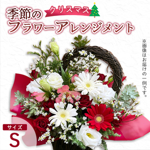 【クリスマス】 フラワーアレンジメント（S） / 生花 フラワーアレンジメント 花束 綾部市 / 有限会社トリオ［BSDZ056］