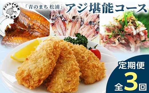 「青のまち 松浦」アジ堪能コース定期便全3回【2ヶ月毎配送】( 真アジ 鯵 アジ あじ アジフライ おかず つまみ 揚げ物 魚 魚介類 海の幸 鮮魚 おつまみ 一品長崎県 松浦市 ふるさと納税 )【D1-034】