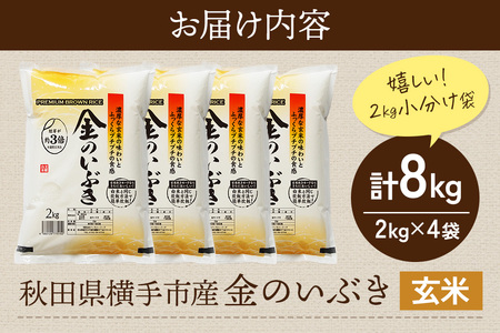 【玄米】米 金のいぶき 8kg(2kg×4袋) 令和7年産