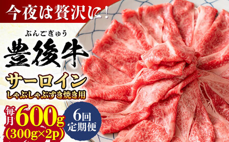 【全6回定期便】【厳選部位】おおいた豊後牛 サーロイン しゃぶしゃぶすき焼き用 600g(300g×2P)/しゃぶしゃぶ しゃぶしゃぶ しゃぶしゃぶ しゃぶしゃぶ しゃぶしゃぶ しゃぶしゃぶ / 日田市 / 株式会社MEAT PLUS[AREI087]