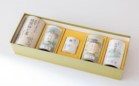 【柳桜園×京焼】最高級茶各種詰合せ×京焼茶器セット（叶松谷作 洋彩幾何文湯碗5客)