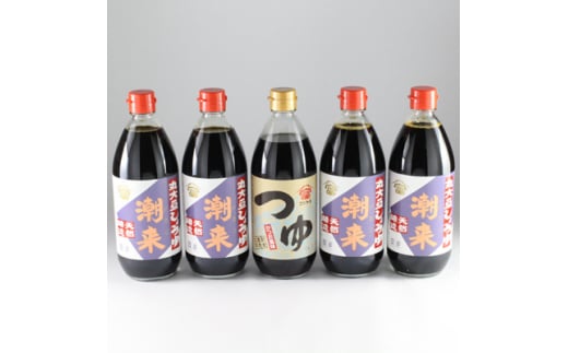 
丸大豆しょうゆ潮来600ml×4本と特選つゆ600ml×1本セット【1056441】
