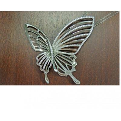 ふるさと納税 中央市 Pt950蝶モチーフダイヤモンドネックレス |  | 01