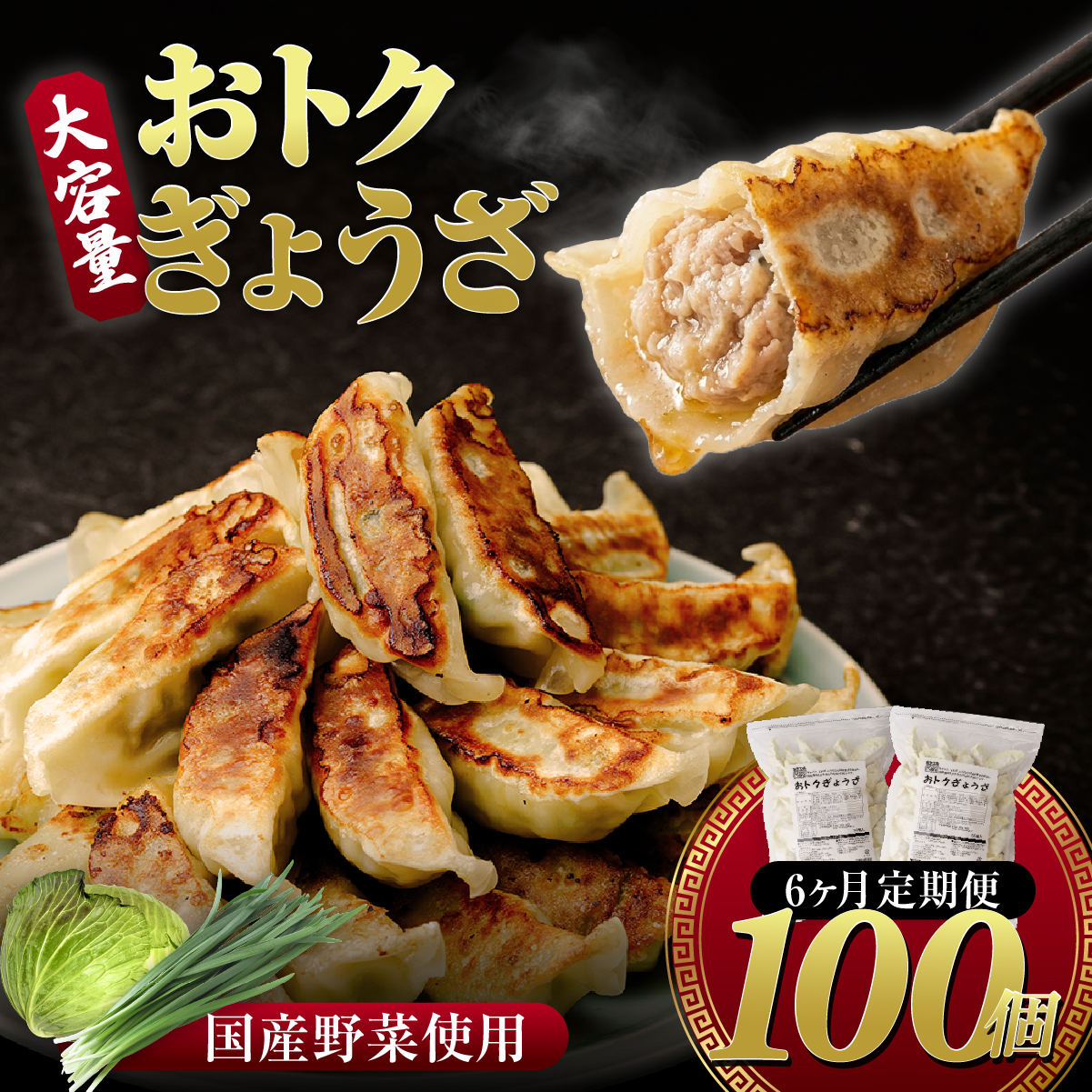 餃子 大容量  6ヶ月定期便 100個セット 50個×2袋 | 餃子 冷凍 焼くだけ 大容量 人気 レンチン チャック付袋 ストック おいしい 国産 餃子 子ども 豚肉 鶏肉 あっさり 家族 ビール つまみ おかず 弁当 惣菜 中華 ぎょうざ みまつ食品 餃子工房RON 群馬県 前橋市